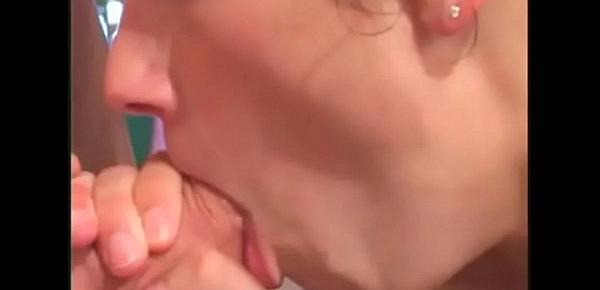  Cute teen gives sizzling oral-stimulation and gets both holes stuffed